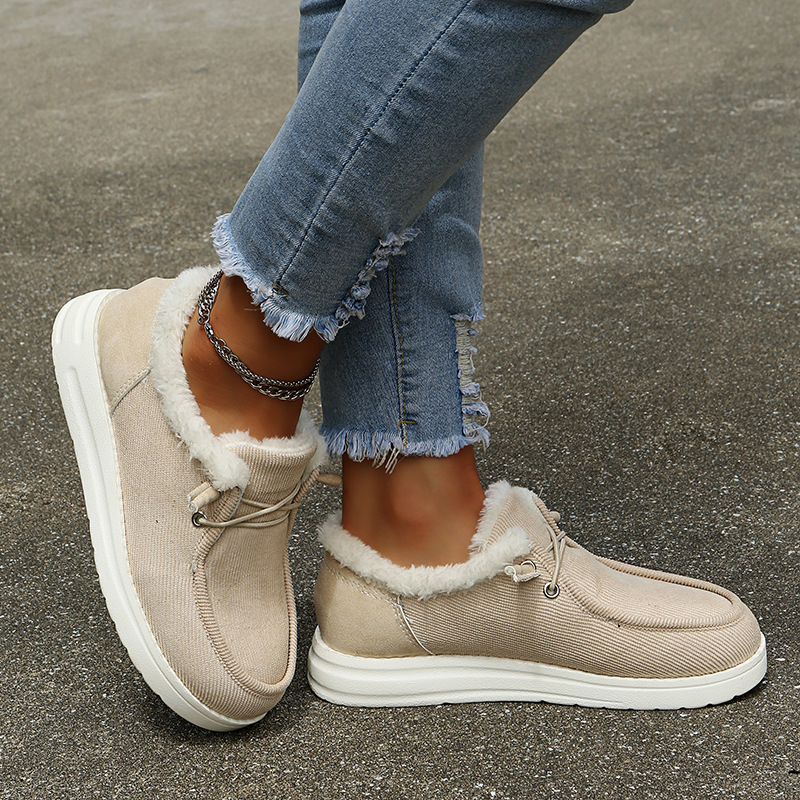 Astrid | Elegante vintersneakers med varmt pelsfor og snørebånd