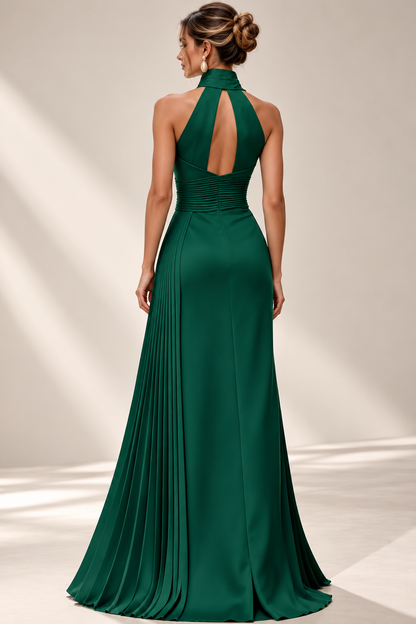 Annelise | Maxikleid mit plissiertem Design und asymmetrischem Schnitt