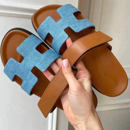 Tina | Dame flade sandaler med remme og justerbar lukning