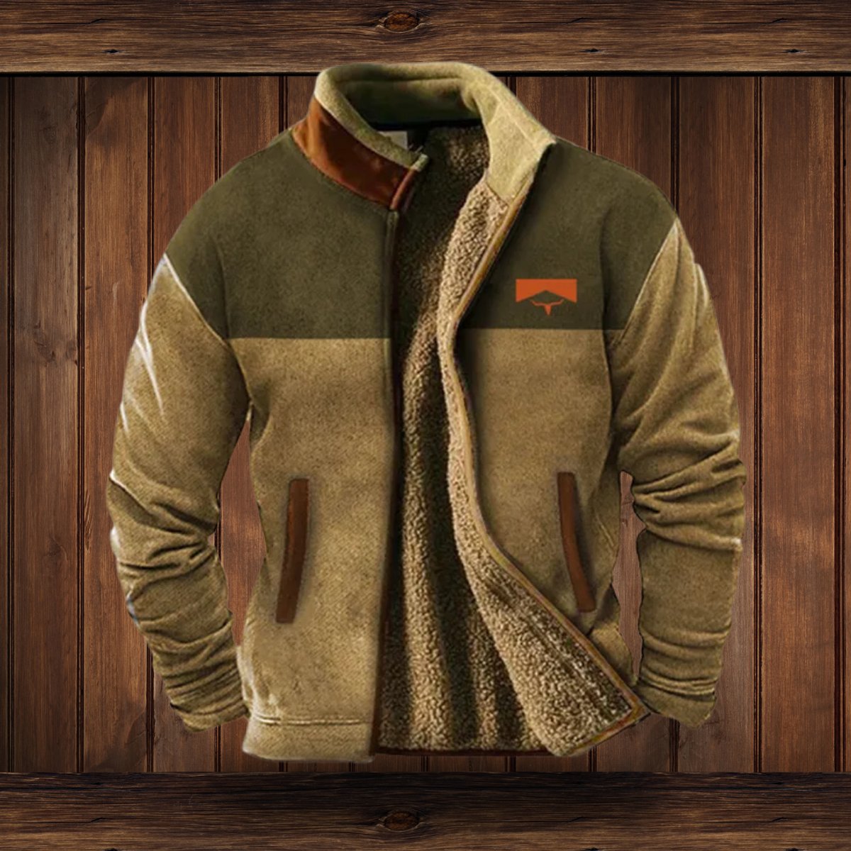 Shakira | Herren-Fleece-Outdoorjacke mit Aztekenmuster und Sherpa-Futter