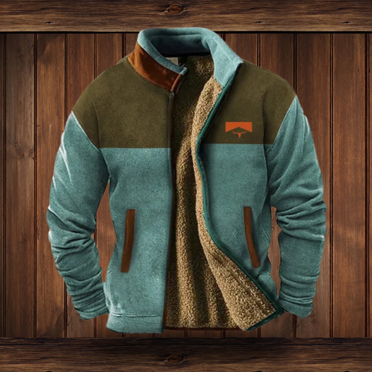 Shakira | Herren-Fleece-Outdoorjacke mit Aztekenmuster und Sherpa-Futter