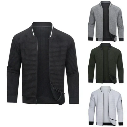 Holger | Bequeme gestrickte Herren-Cardiganjacke mit Reißverschluss