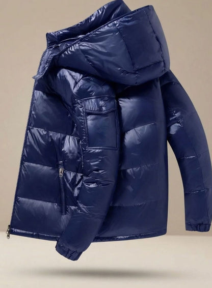 Søren | Glänzende gesteppte Herren-Winterjacke mit Entendaunen und winddichtem Design