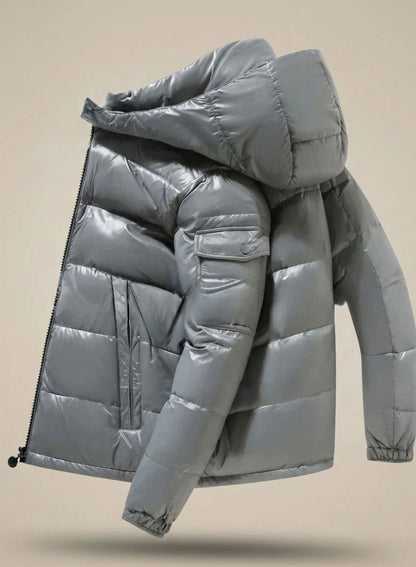 Søren | Glänzende gesteppte Herren-Winterjacke mit Entendaunen und winddichtem Design
