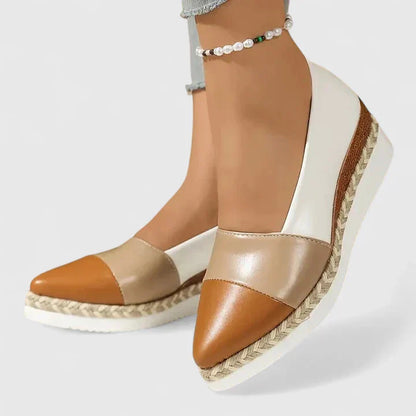 Lærke | Dame sommer espadriller med metallisk finish og plateau