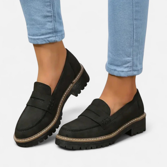 Alma | Dame klassiske loafers med kraftig sål og slip on design