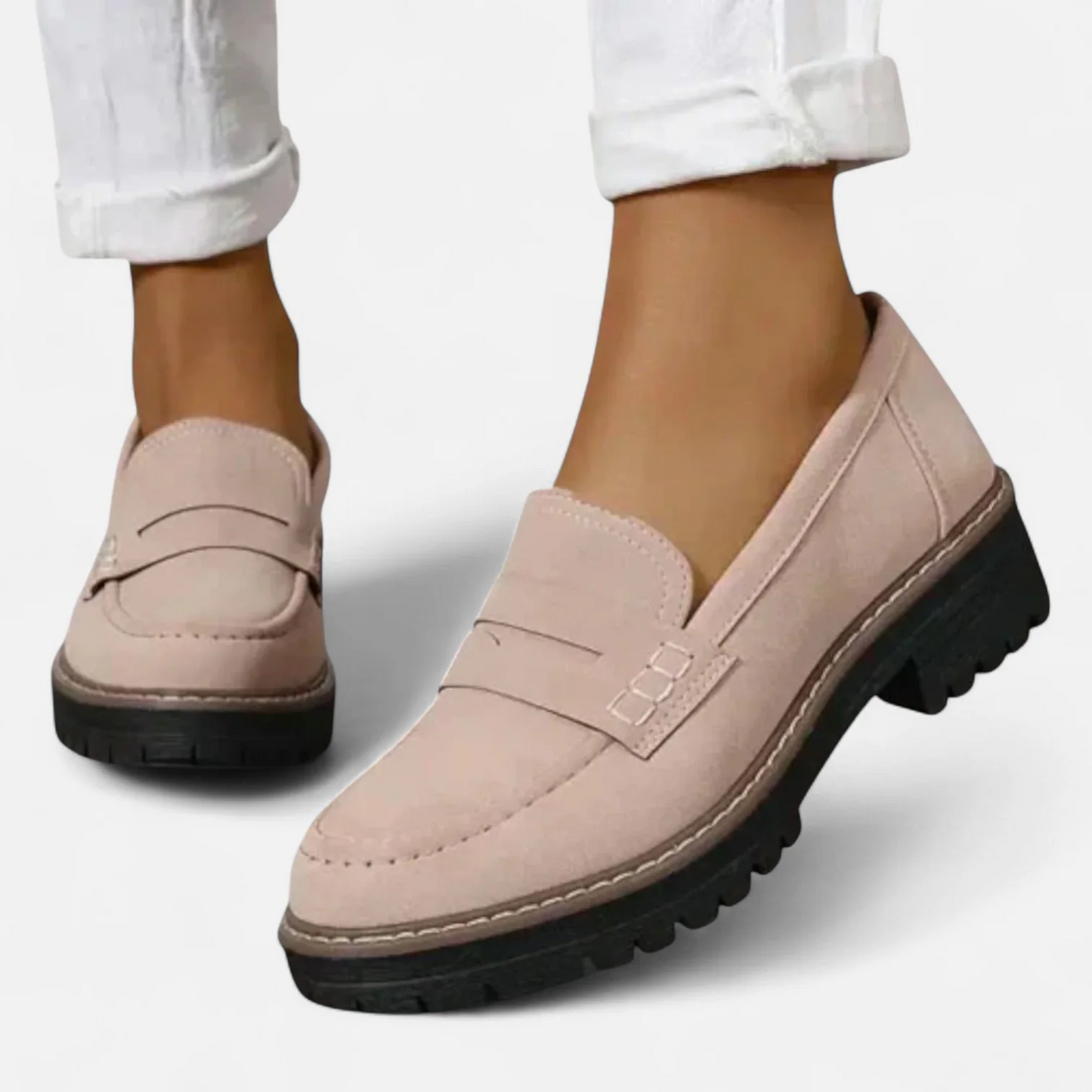 Alma | Dame klassiske loafers med kraftig sål og slip on design