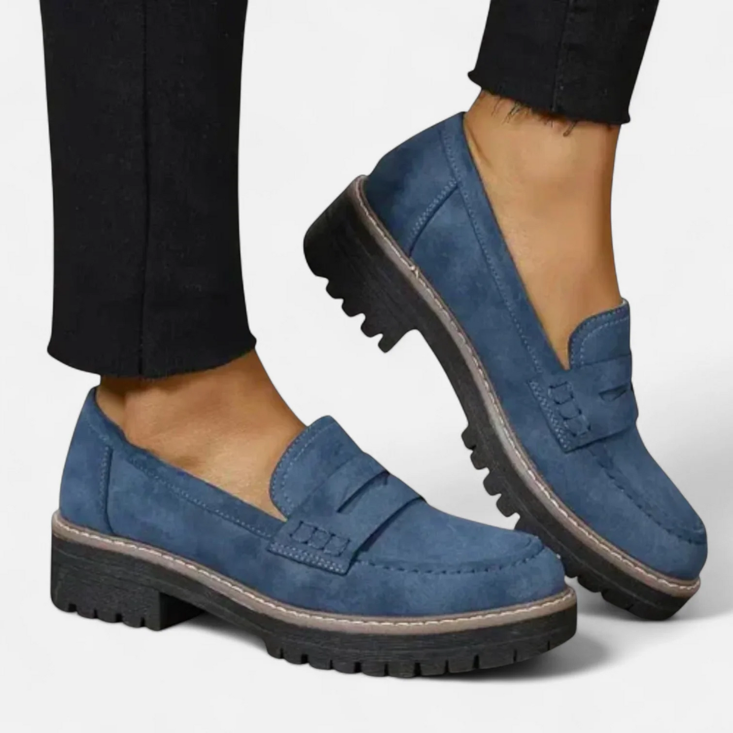 Alma | Dame klassiske loafers med kraftig sål og slip on design