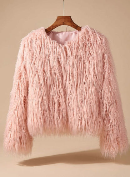 Emma | Kurze, flauschige Kunstpelzjacke für Damen mit weichem Teddy-Design für den Winter