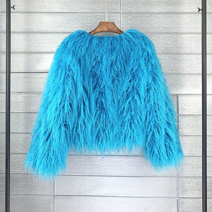 Emma | Kurze, flauschige Kunstpelzjacke für Damen mit weichem Teddy-Design für den Winter