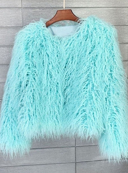 Emma | Kurze, flauschige Kunstpelzjacke für Damen mit weichem Teddy-Design für den Winter