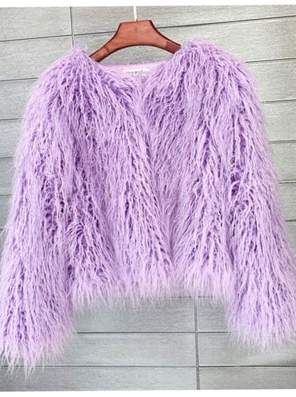 Emma | Kurze, flauschige Kunstpelzjacke für Damen mit weichem Teddy-Design für den Winter