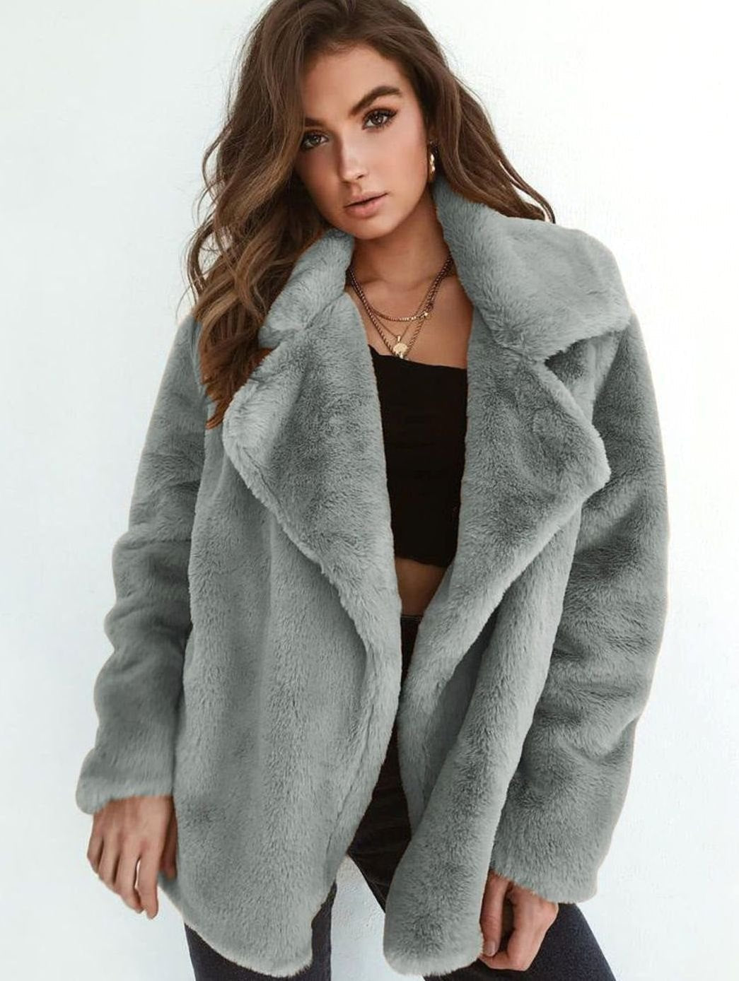 Karla | Lässiger Oversize-Kurzmantel für Damen aus Kunstfell in Teddy-Optik
