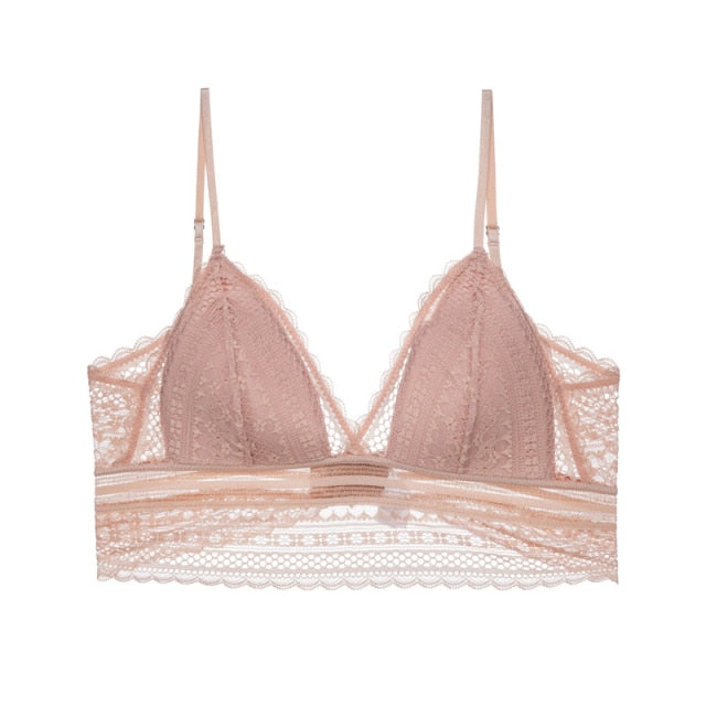 Amina | Blonde bralette med åben ryg og tynde stropper