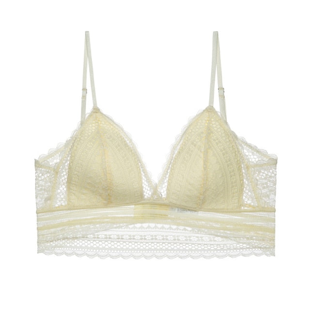 Amina | Blonde bralette med åben ryg og tynde stropper