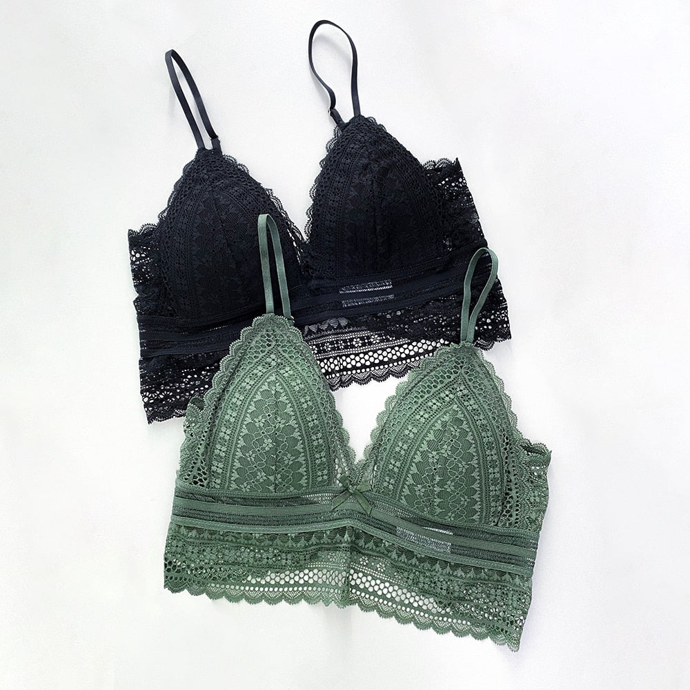 Amina | Blonde bralette med åben ryg og tynde stropper