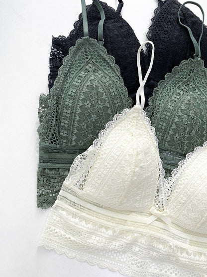 Amina | Blonde bralette med åben ryg og tynde stropper