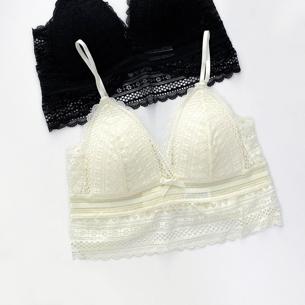 Amina | Blonde bralette med åben ryg og tynde stropper