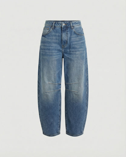 Hedda | Dame jeans med mid rise og barrel pasform samt løs silhuet