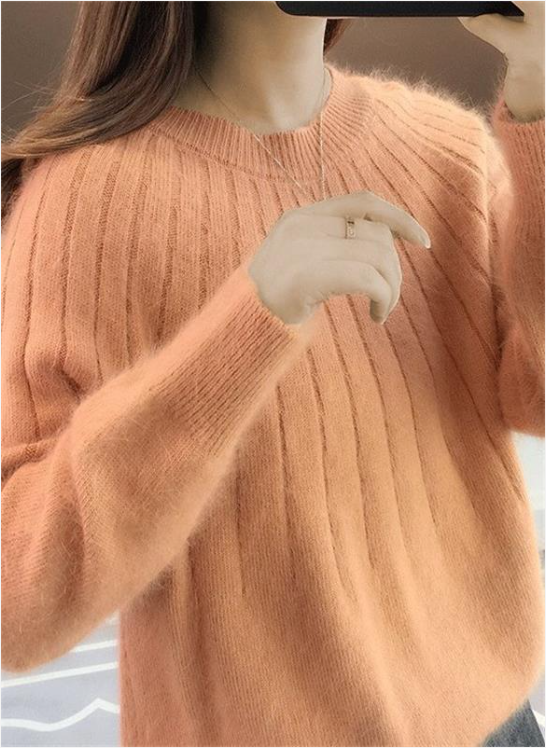 Céline | Fluffy strikpullover i kaschmir med blød tekstur