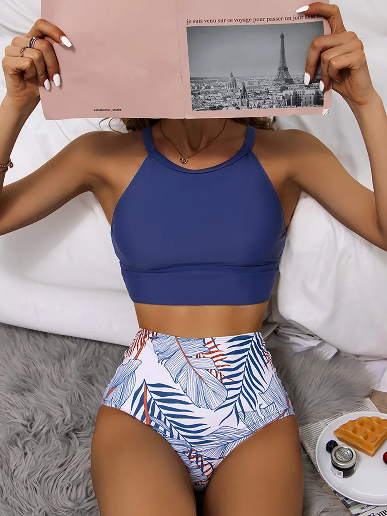 Nova | Dame bikini sæt med høj talje og mønsterprint
