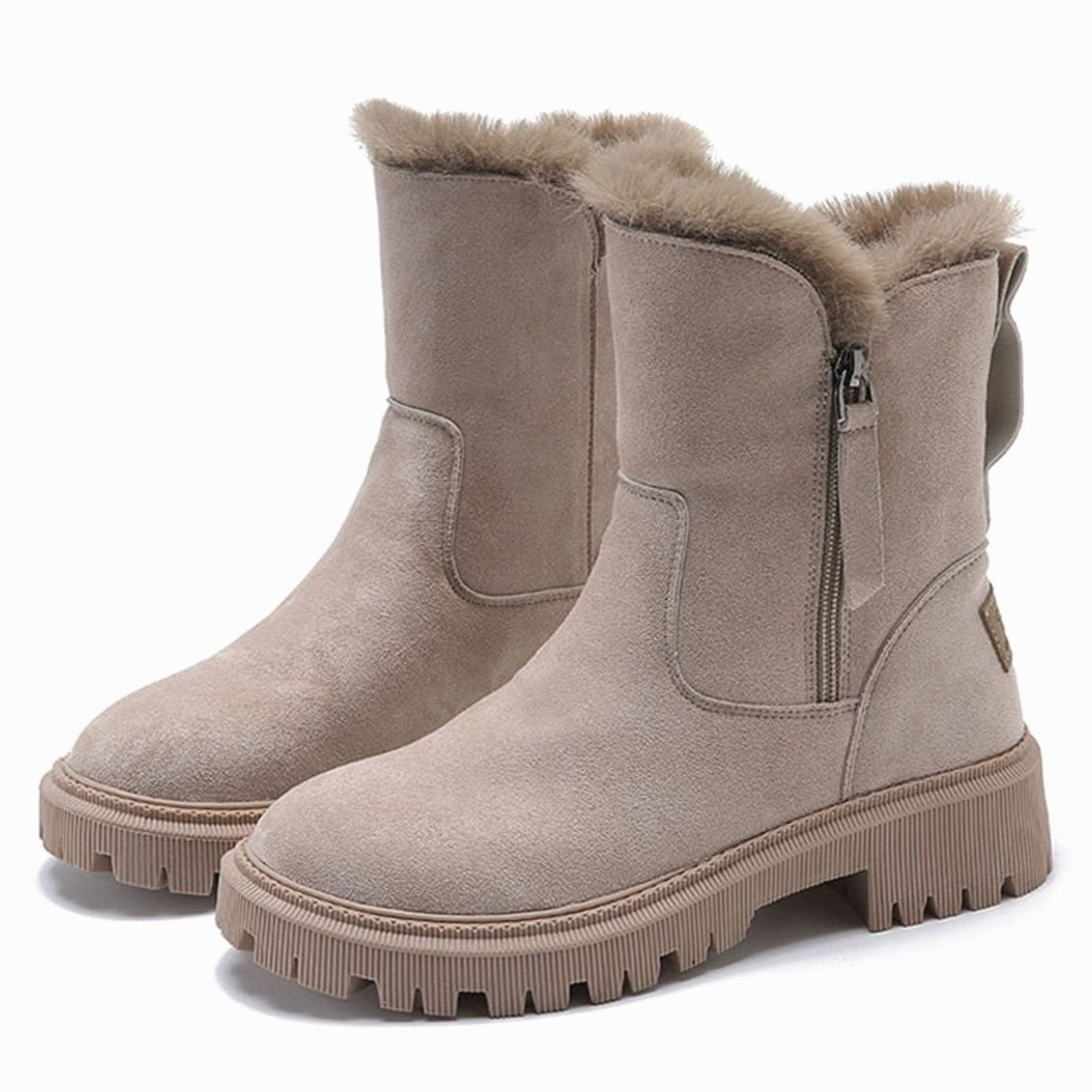 Jonna | Gefütterte Winterstiefel für Damen mit Kunstfell und Blockabsatz