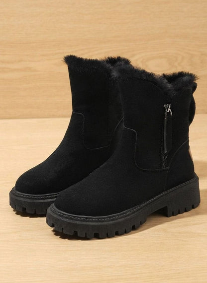 Jonna | Gefütterte Winterstiefel für Damen mit Kunstfell und Blockabsatz