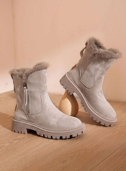 Jonna | Gefütterte Winterstiefel für Damen mit Kunstfell und Blockabsatz