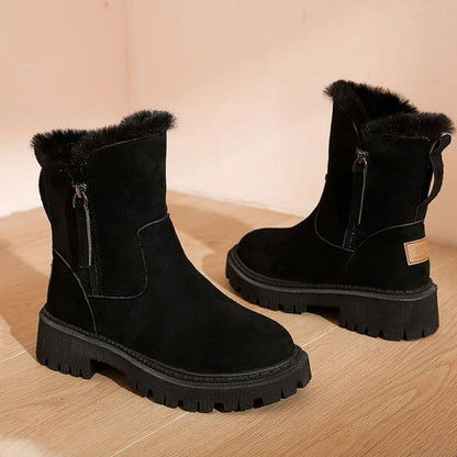 Jonna | Gefütterte Winterstiefel für Damen mit Kunstfell und Blockabsatz