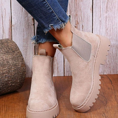 Else | Plateau-Chelsea-Stiefel für Damen in Wildlederoptik mit Slip-on-Design