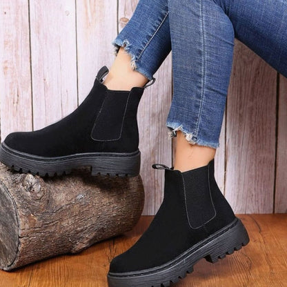 Else | Plateau-Chelsea-Stiefel für Damen in Wildlederoptik mit Slip-on-Design