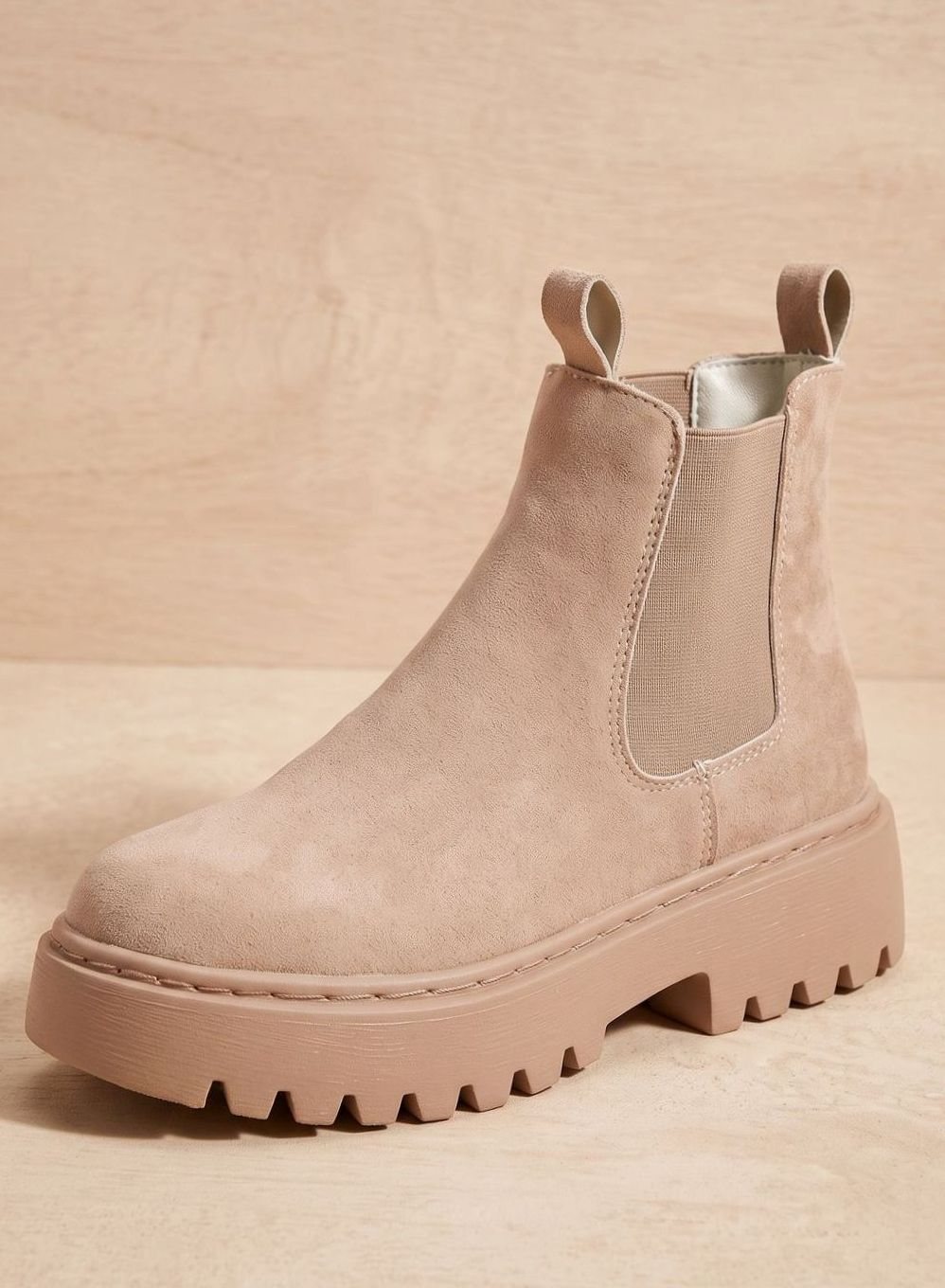Else | Plateau-Chelsea-Stiefel für Damen in Wildlederoptik mit Slip-on-Design