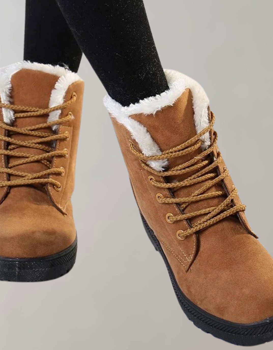 Grethe | Warme, gefütterte Winterstiefel für Damen in Wildlederoptik mit Schnürsenkeln