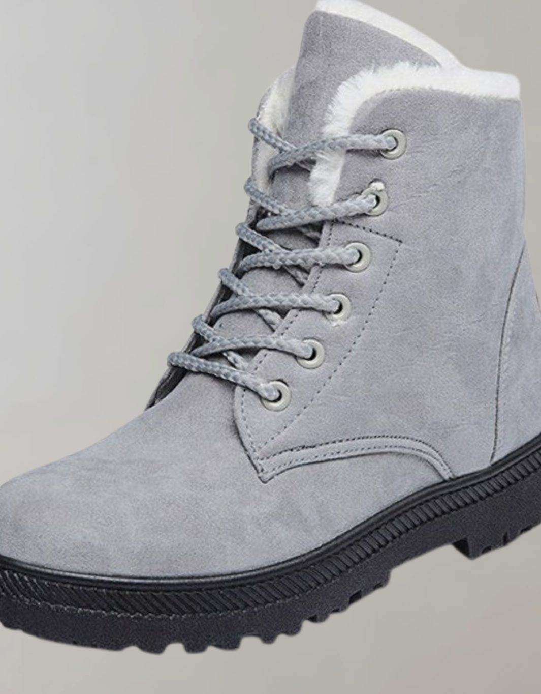 Grethe | Warme, gefütterte Winterstiefel für Damen in Wildlederoptik mit Schnürsenkeln