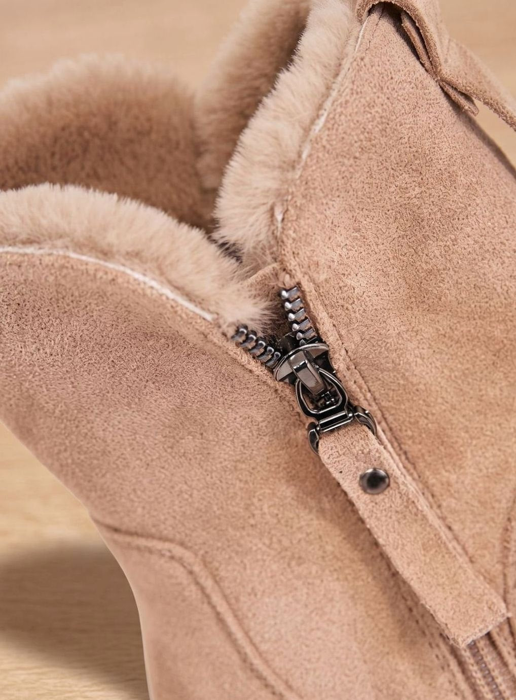 Rita | Warme Winterstiefel für Damen aus Wildleder mit Pelzfutter und Reißverschluss