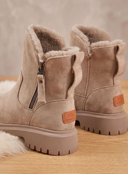 Rita | Warme Winterstiefel für Damen aus Wildleder mit Pelzfutter und Reißverschluss