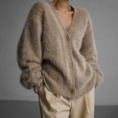 Elina | Dame oversized cardigan med V-udskæring