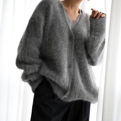 Elina | Dame oversized cardigan med V-udskæring