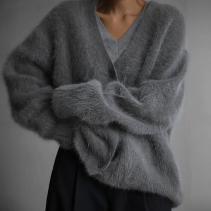 Elina | Dame oversized cardigan med V-udskæring