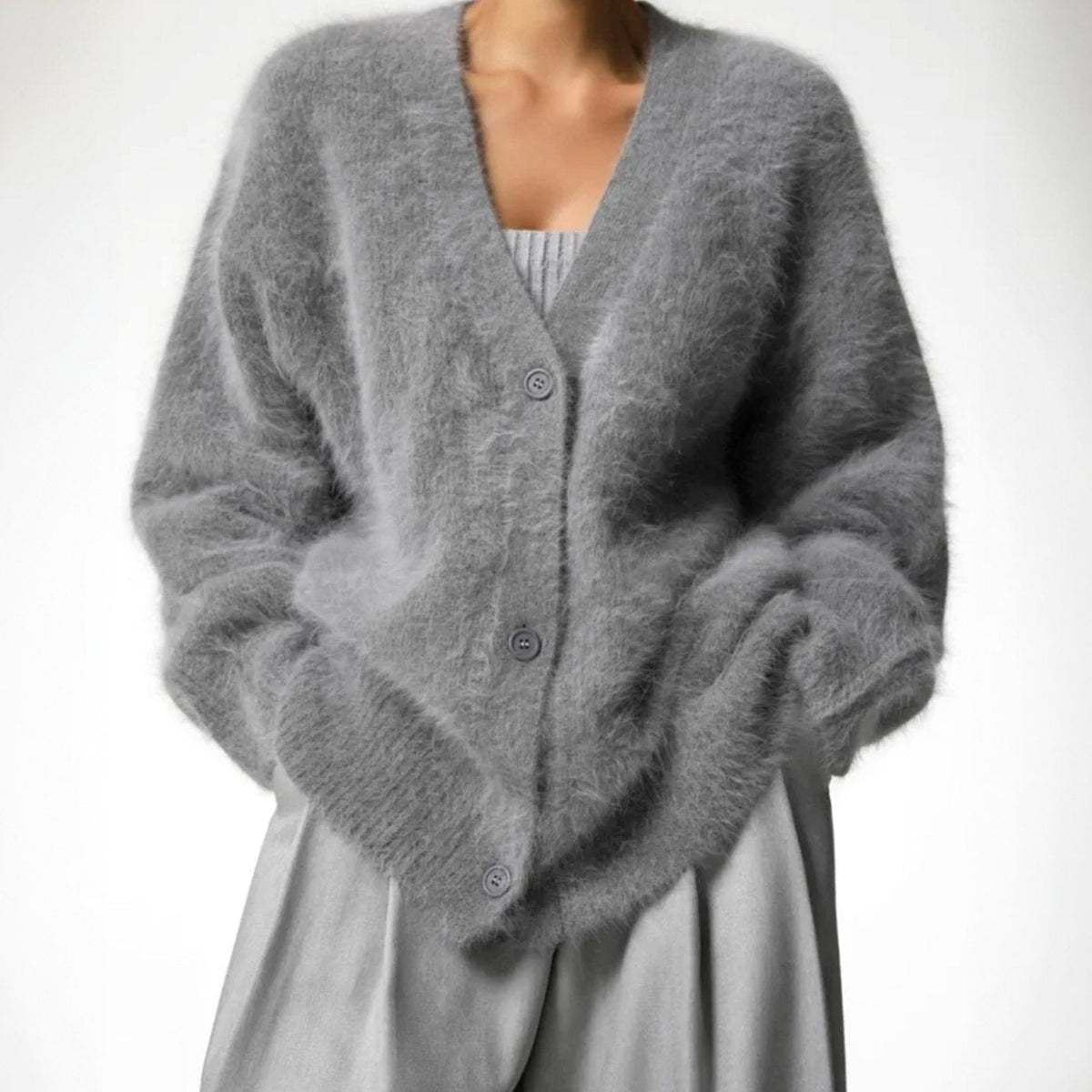 Elina | Dame oversized cardigan med V-udskæring