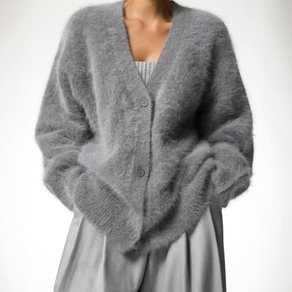 Elina | Dame oversized cardigan med V-udskæring
