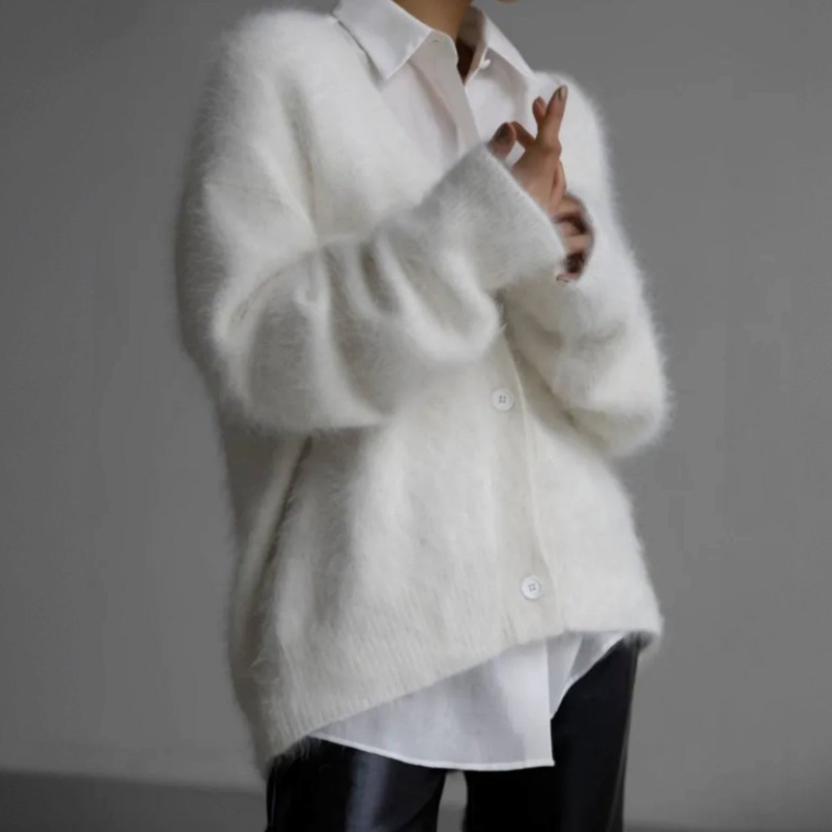 Elina | Dame oversized cardigan med V-udskæring