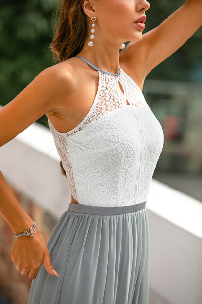 Agnete | Maxikjole til dame med halterneck og vidt skørt | Komfortabel