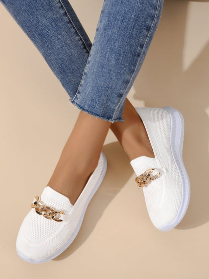 Julie | Dame afslappede slip-on sneakers i åndbart strikmateriale
