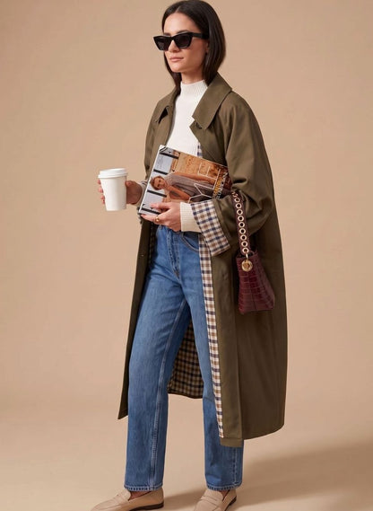Astrid | Langer und eleganter Trenchcoat für Damen mit Seitentaschen