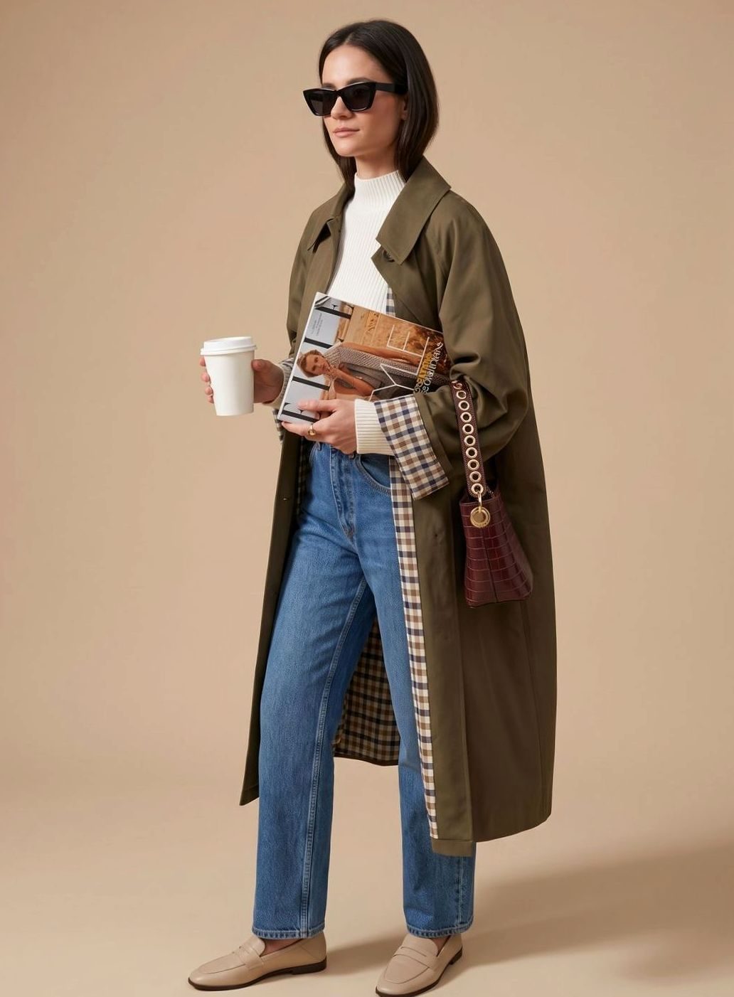 Astrid | Langer und eleganter Trenchcoat für Damen mit Seitentaschen
