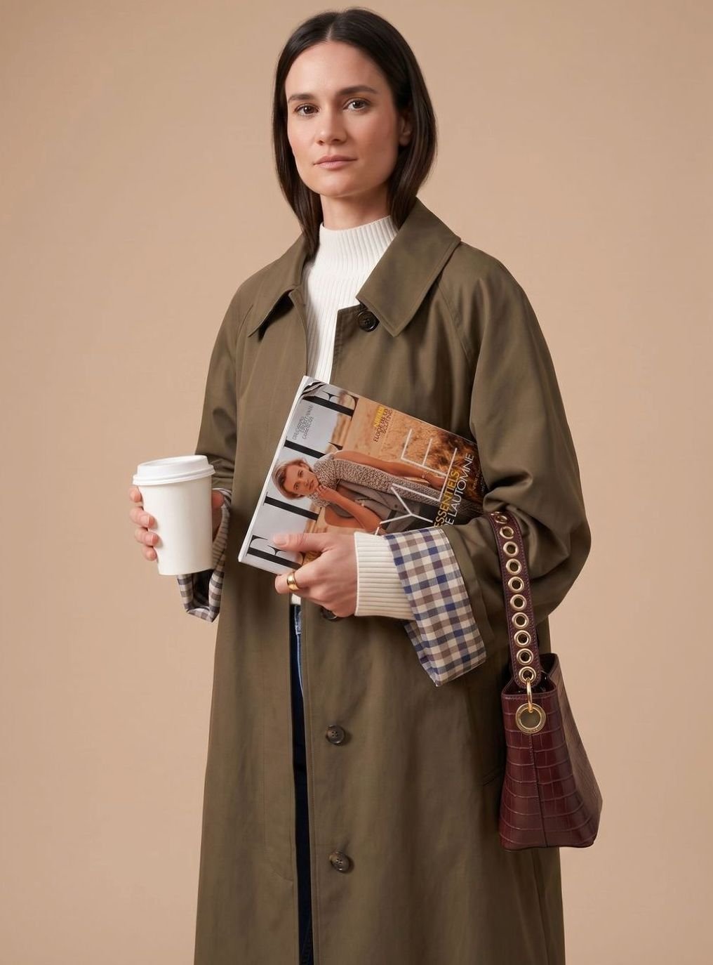 Astrid | Langer und eleganter Trenchcoat für Damen mit Seitentaschen