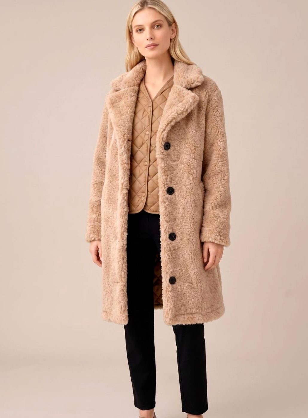 Johanne | Langer Oversize-Trenchcoat für Damen im weichen Plüschstil