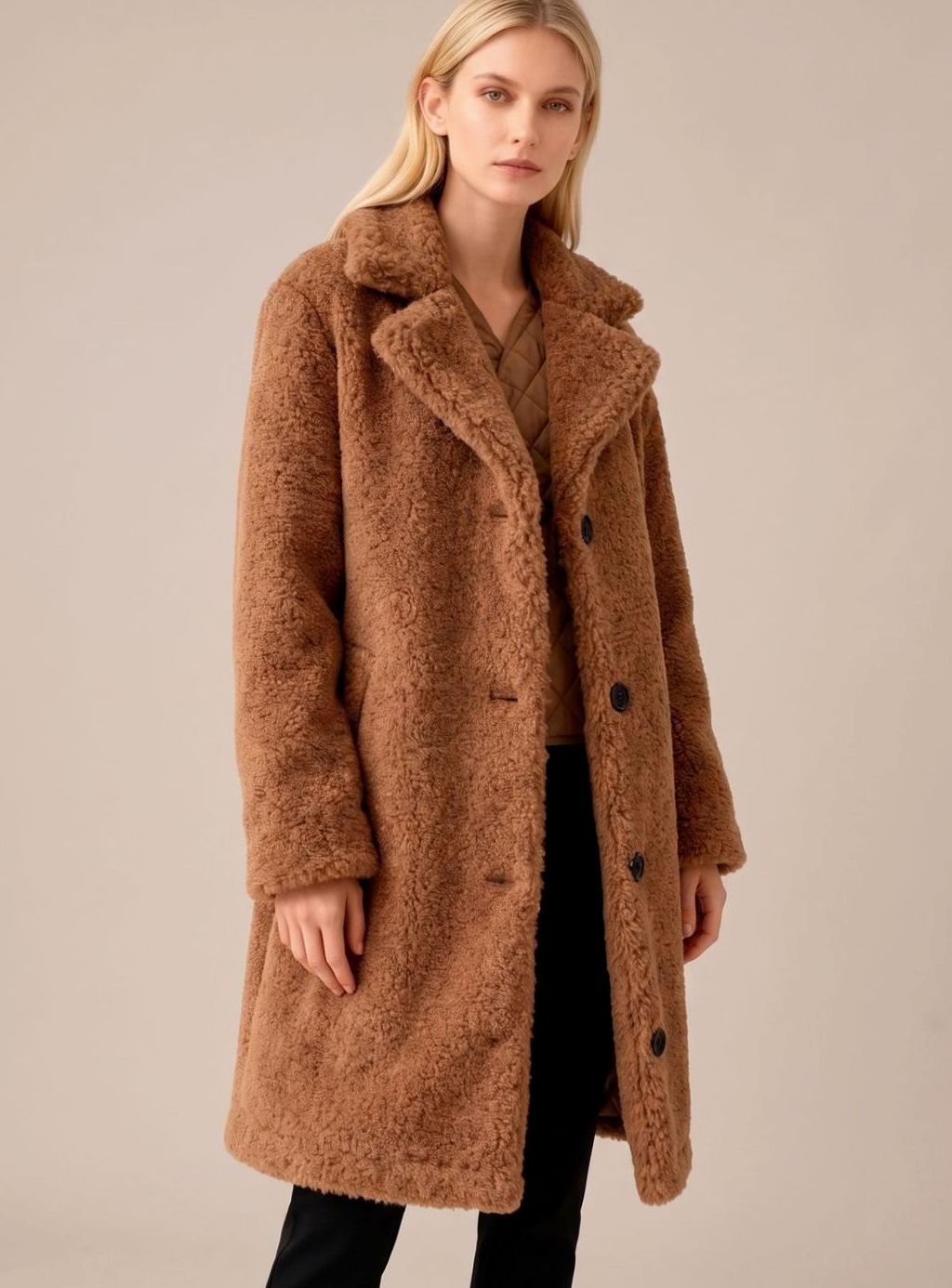 Johanne | Langer Oversize-Trenchcoat für Damen im weichen Plüschstil