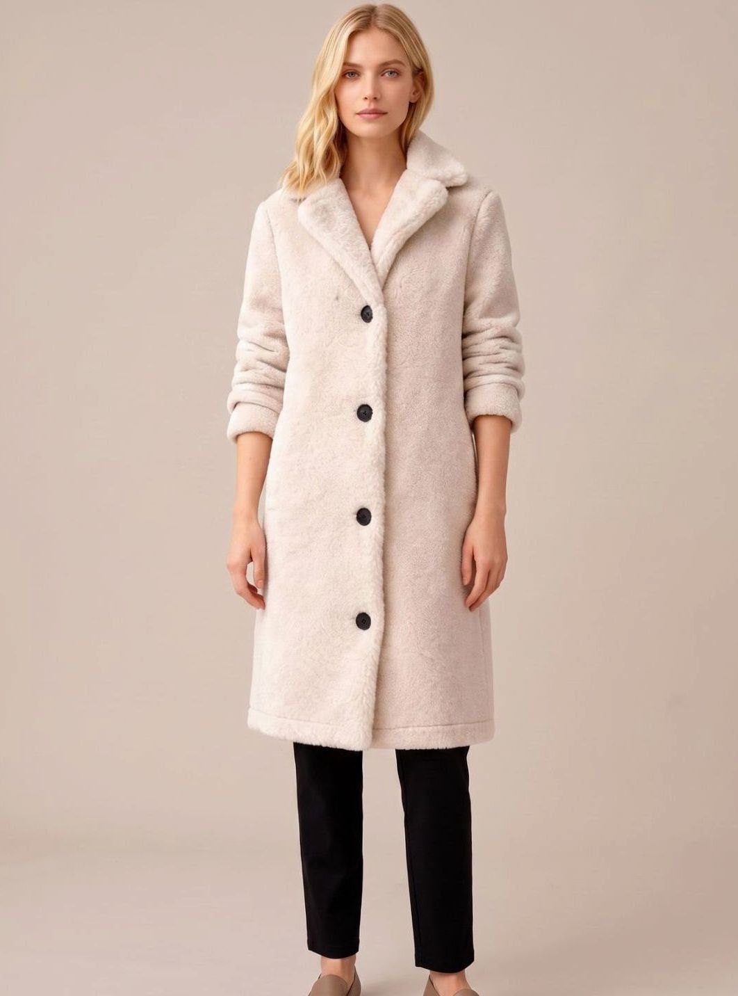 Johanne | Langer Oversize-Trenchcoat für Damen im weichen Plüschstil